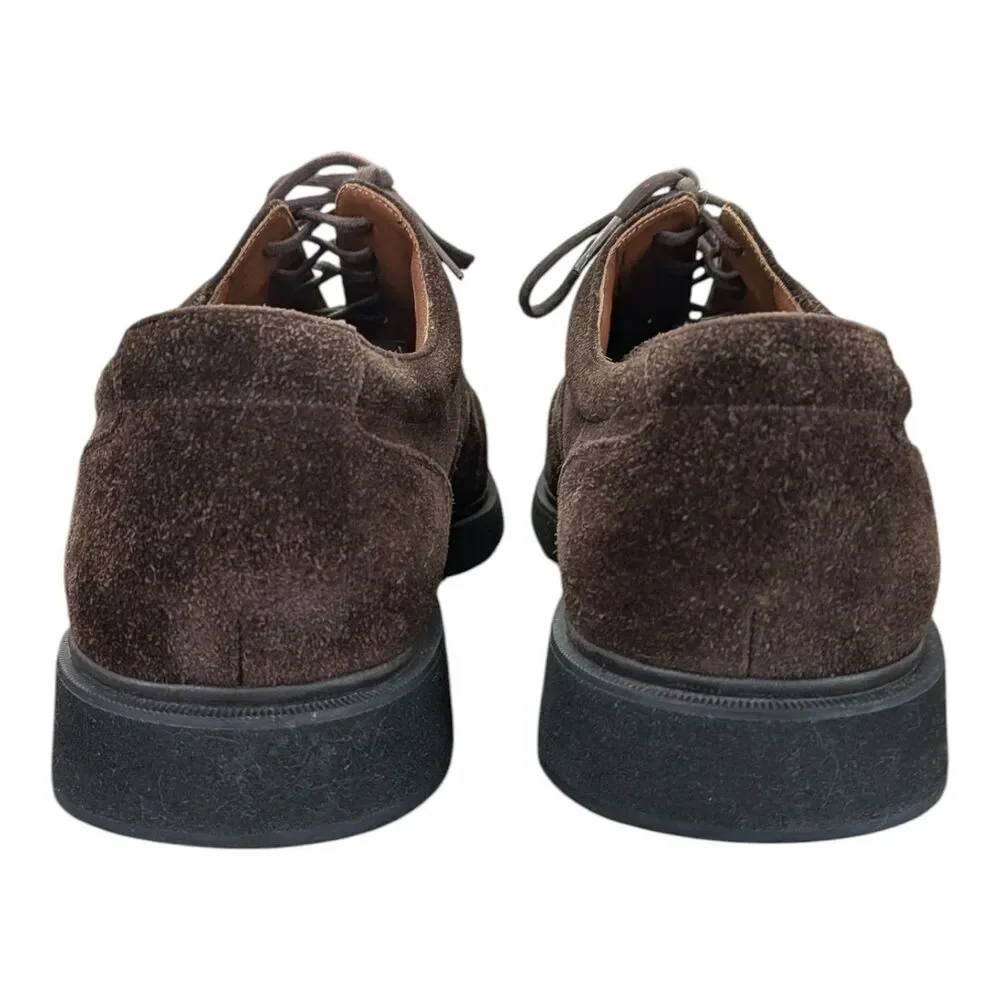 DresSport Brown Suede Oxford Shoes Mens Size 11.5 Casual Comfort Cap Toe Hipster